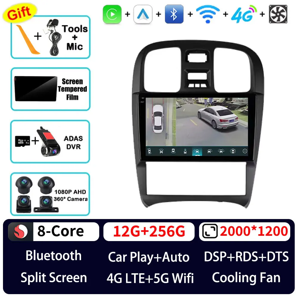 

Автомобильное радио Android 15 для Hyundai Sonata EF 2001-2012 гг., беспроводной Carplay 4G + 5G, Wi-Fi, мультимедийный видеоплеер, головное устройство, камера 360