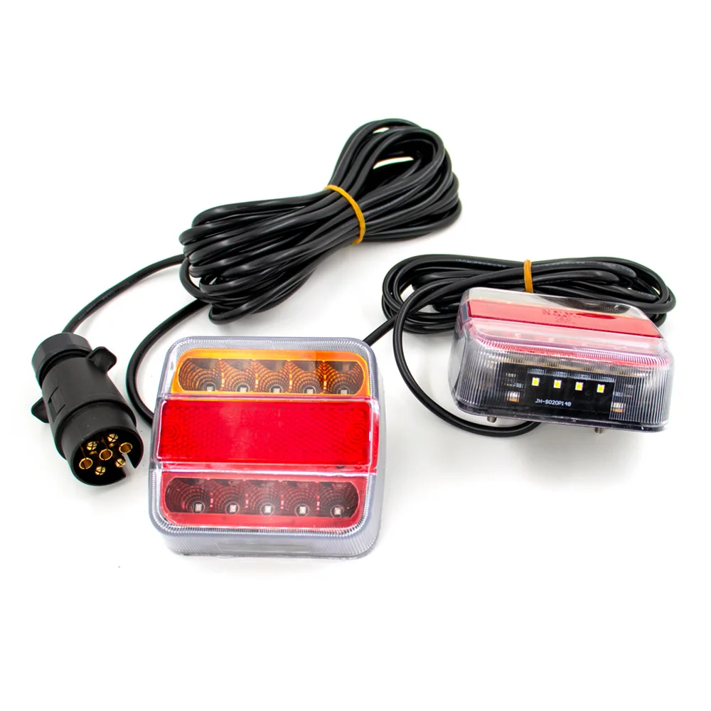 

1Set EN 7Pin 12V 10m Universal Rear Towing Tail Light LED Trailer License Number Plate Reflector Brake Lamp Turn Signal Light