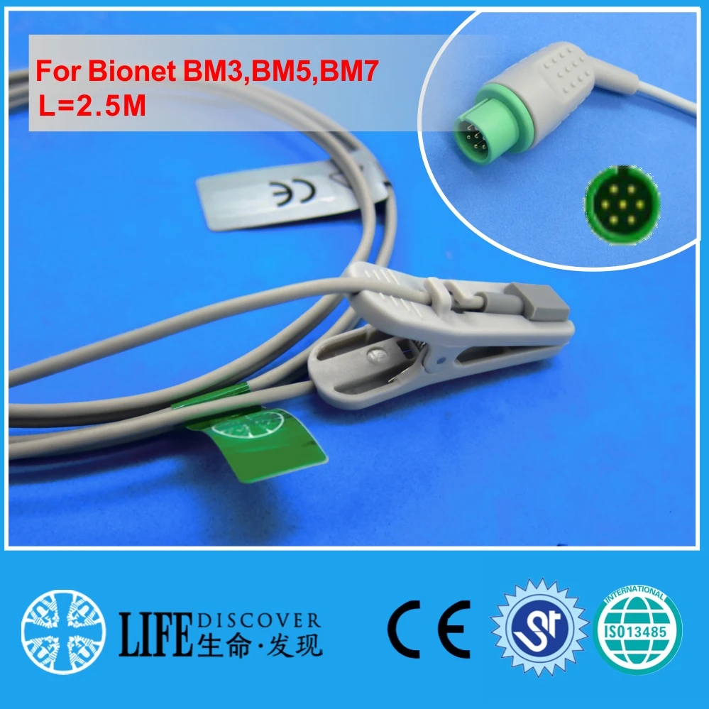 Многоразовый датчик spo2 AWT для взрослых с зажимом пальцев Bionet BM3 BM5 BM7
