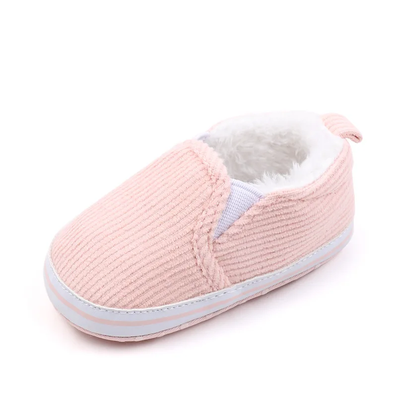 Флисовые теплые туфли для малышей 0-1 лет Мокасины детская обувь с одной педалью