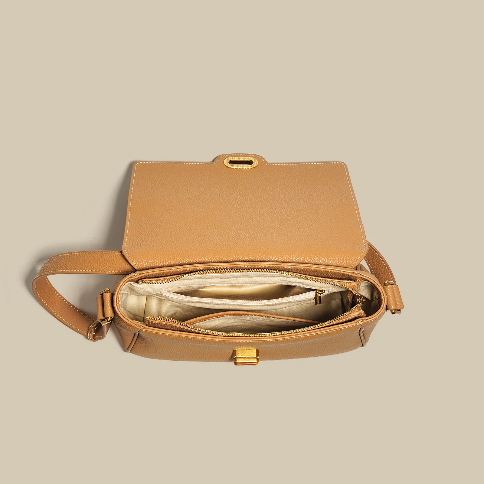 Vintage Togo Genuine Leather Shoulder Bags for women with Buckle, Versatile Crossbody Bag Designer luxury bag ladies handbags