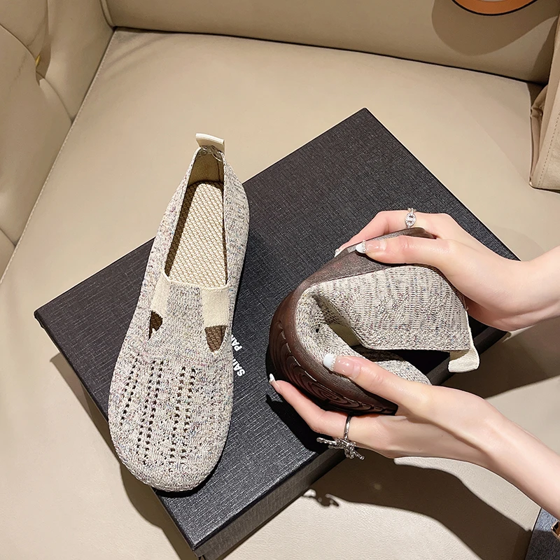 Summer Women Shoes Lady hand made Flats Sneakers Breathable Lightweight Women Flat Shoes Manual Woven Shallow Women Casual Shoes