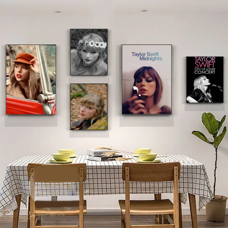 

Vintage Pop Singer T-Taylor-Swift Whitepaper Poster HD Quality Wall Art Retro Posters For Home Room Wall Decor