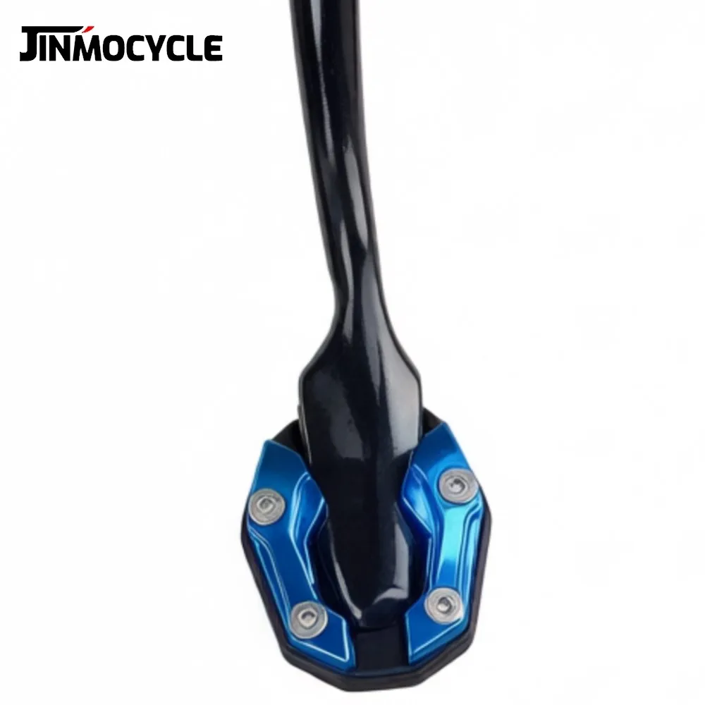 Фото Для мотоциклов Yamaha XMAX300, R15 V3, V4, MT15, XMAX125, XMAX 250, 125R, 15MT: Увеличивающая площадь опоры боковая подножка-удлинитель №2