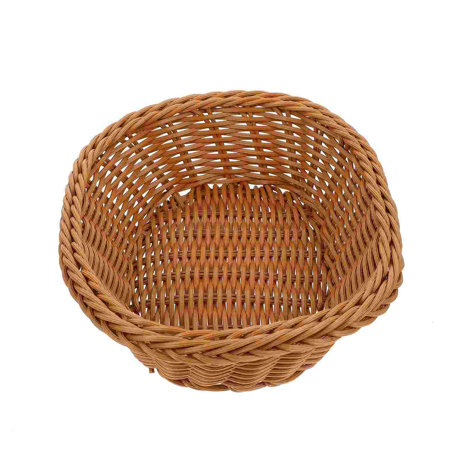 

Овальная плетеная корзина из ротанга, маленькая плетеная корзина для домашней кухни, поднос для фруктов