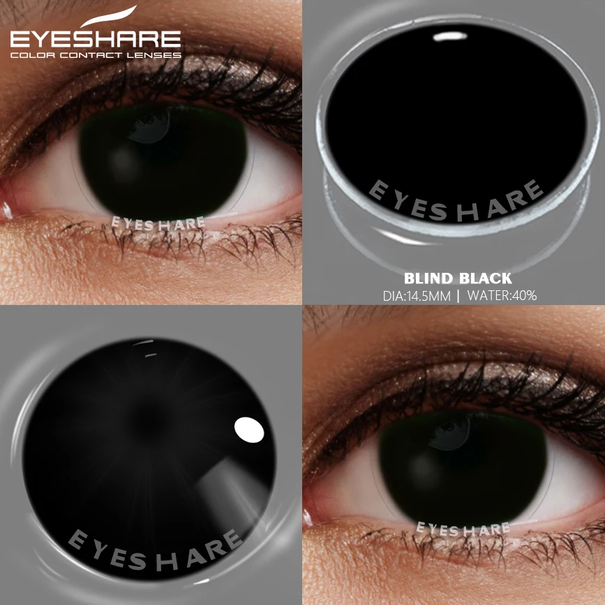 Фото Цветные контактные линзы EYESHARE для косплея на Хэллоуин для глаз, косметические цветные линзы ed, черные линзы, контактные линзы, косметически... №3