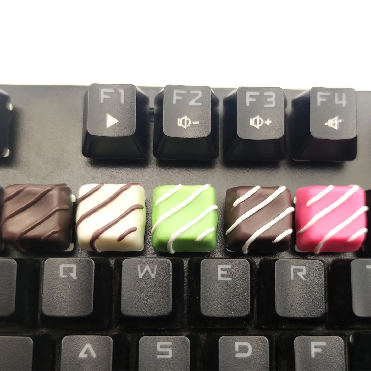 Chocolate Design White Brown Pink Green Resin Keycaps For Cherry Gateron Kailh Box TTC Switch Mechanical Gaming Keyboard Key Cap