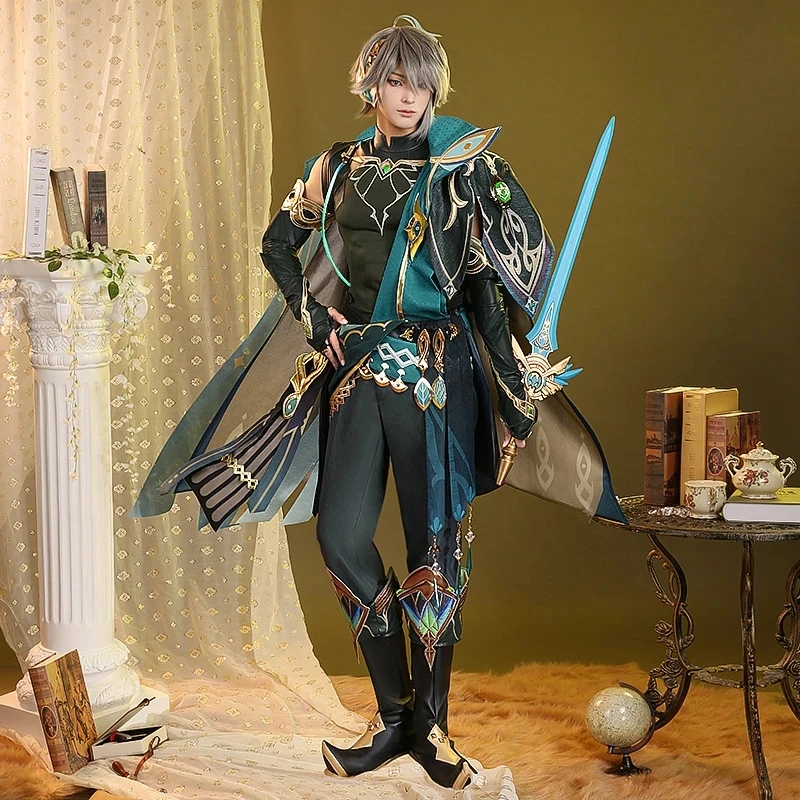 

Anime Game Genshin Impact Al Haitham Battle Outfit Gorgeous Party Uniform Role Play Cosplay Costume Halloween Carnival Men 2022