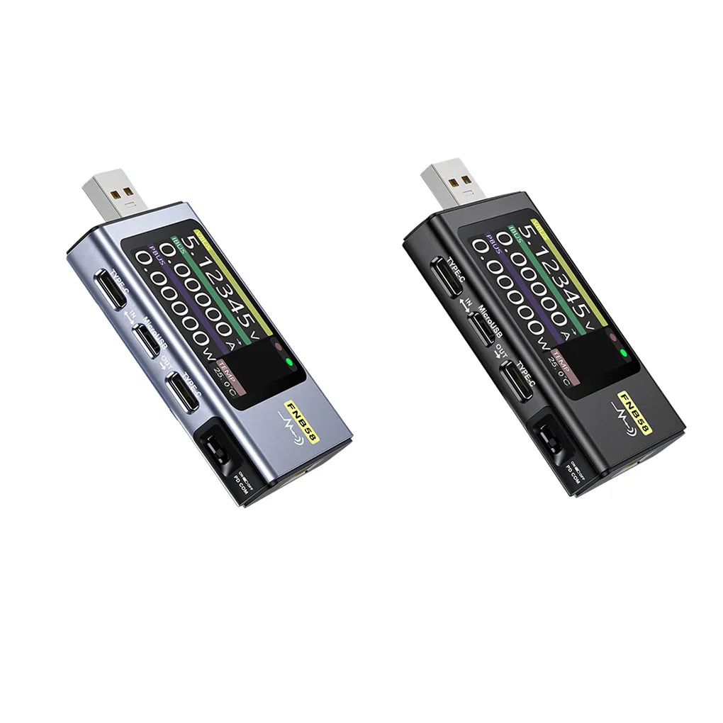 

USB Phone Charger Tester Power Supply Digital Display LCD Screen Voltmeter Ammeter Detector Measuring Tool Black Type 2