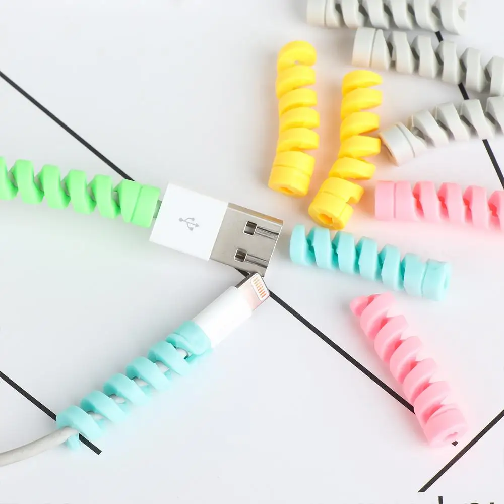 

Desk Accessories Winder Wrap Cord Wire Cable Protector Earphone Cable Organizer Desk Set 10pcs