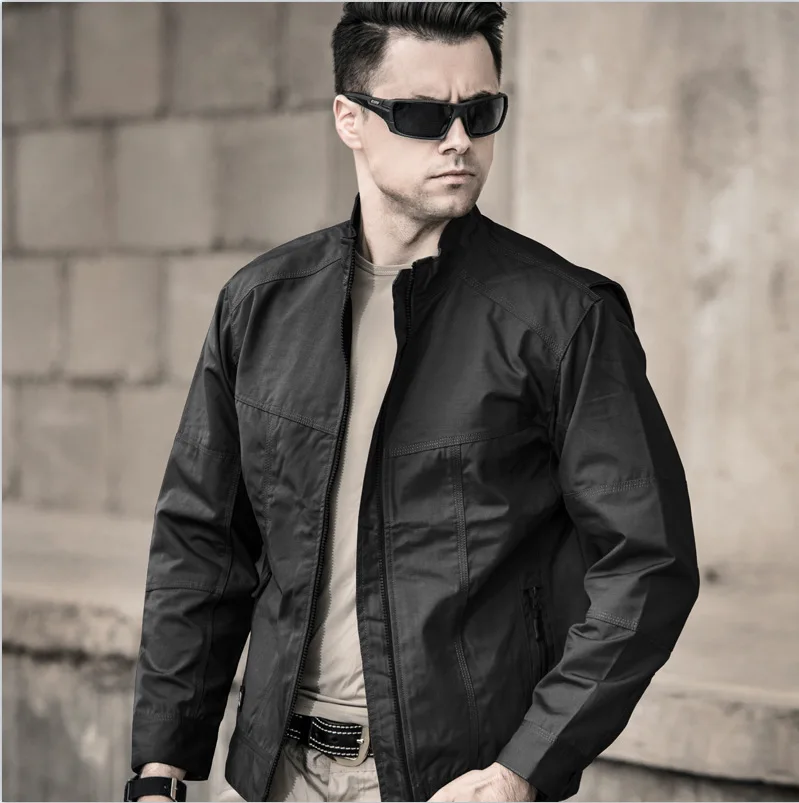 Spring Autumn Men's Mountaineering Windproof Jacket Outdoor Camping Multi-pocket Jacket Camouflage Tactical Training Jacket