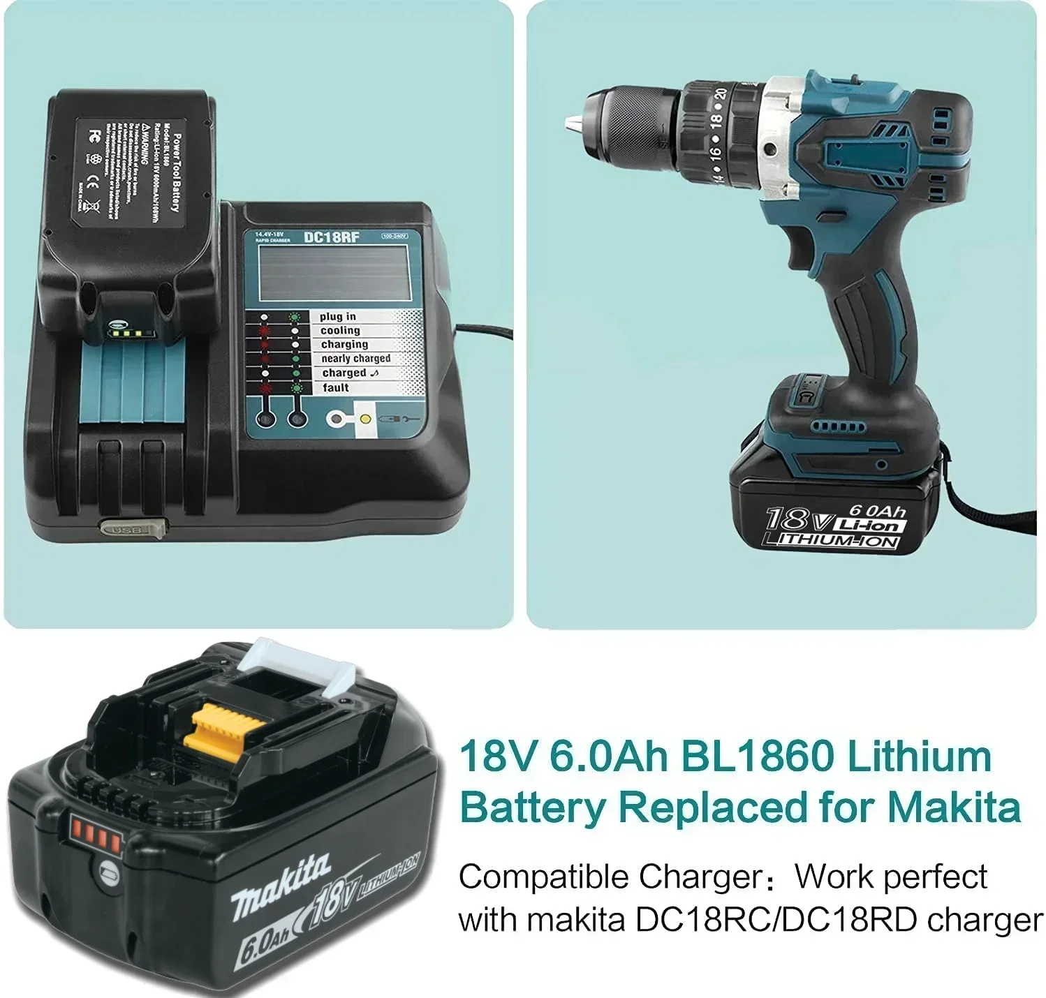 Аккумуляторная батарея makita 18 в 4000 мАч для электроинструментов