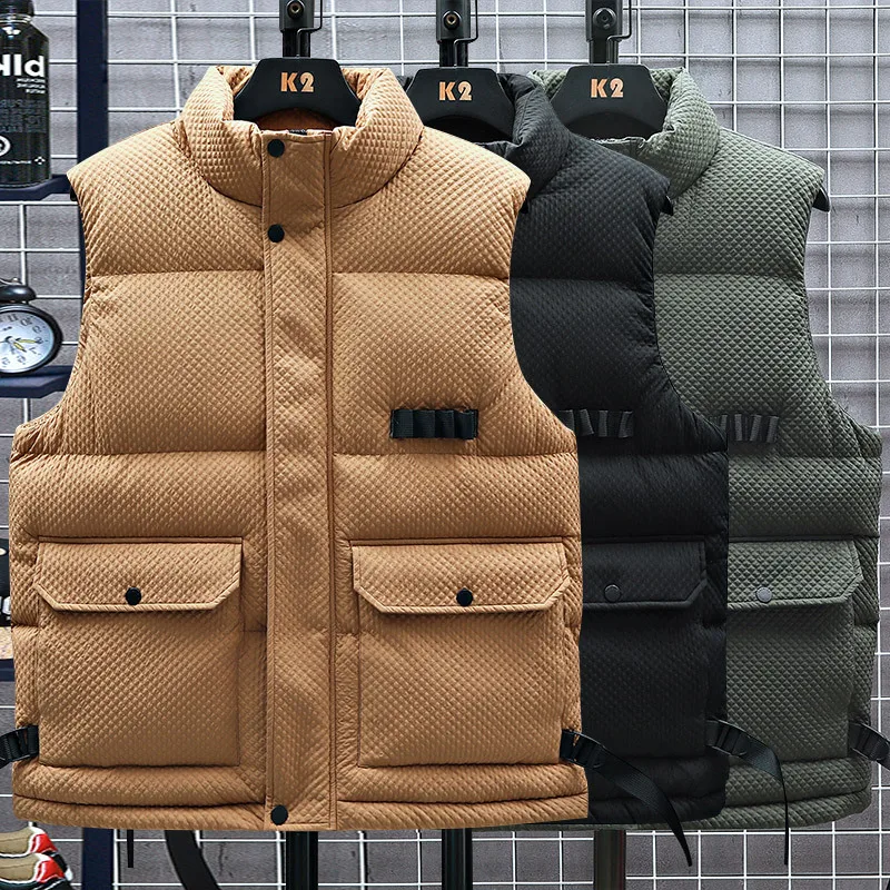 2024 Новый молодежный флисовый жилет Vitality для мужчин: осенне-зимний с воротником на