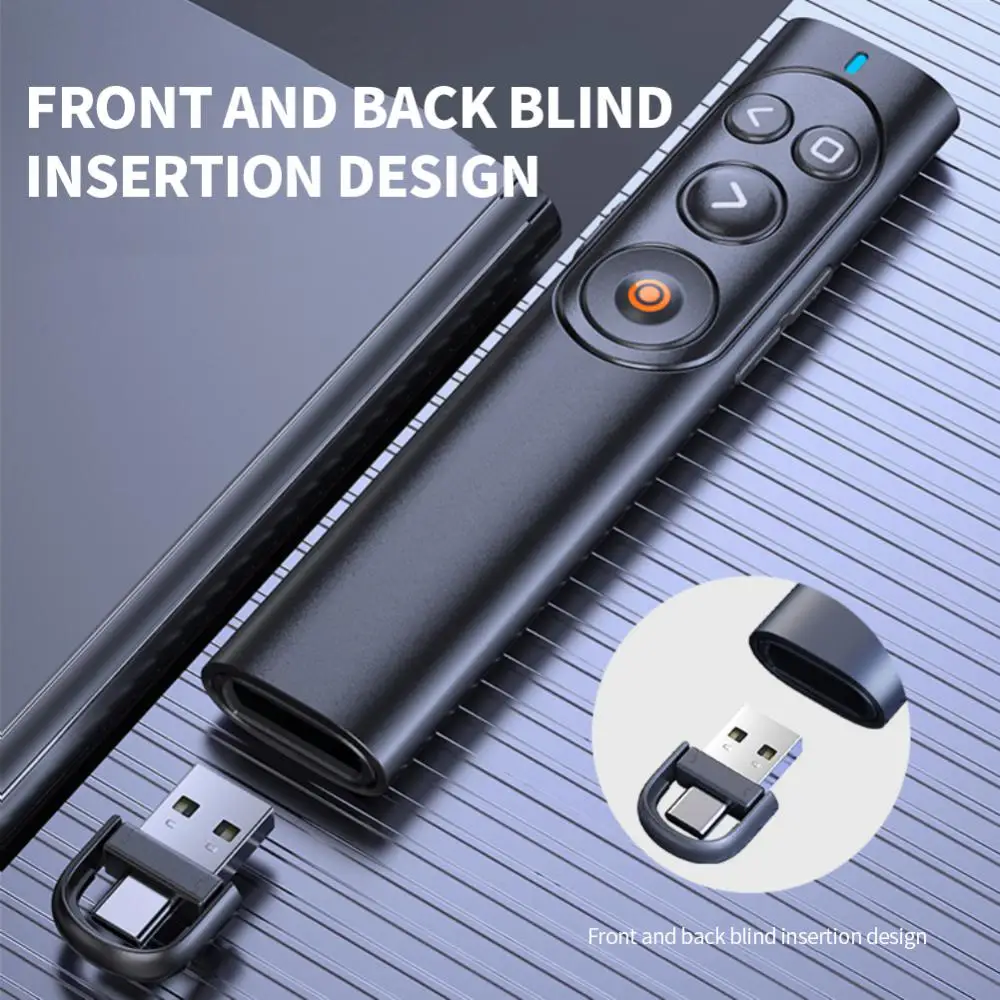 

2.4GHz Wireless Presenter Remote Control B5 Red Light or Green Light PPT Page Turning Pen for Mac/Win/Computer/Laptop