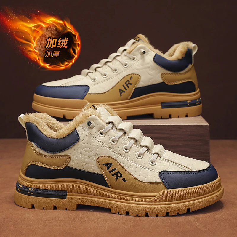 Мужские ботинки зимние тапочки Теплая мужская обувь водонепроницаемые