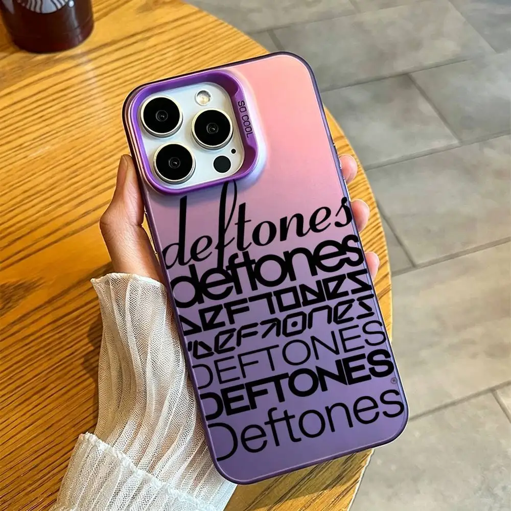 Фото Чехол для телефона с логотипом D-Deftones для iPhone 17, 16, 15, 14, 13, 12, 11, Mini, Pro, E, MAX, белый матовый, цвета конфет. №3
