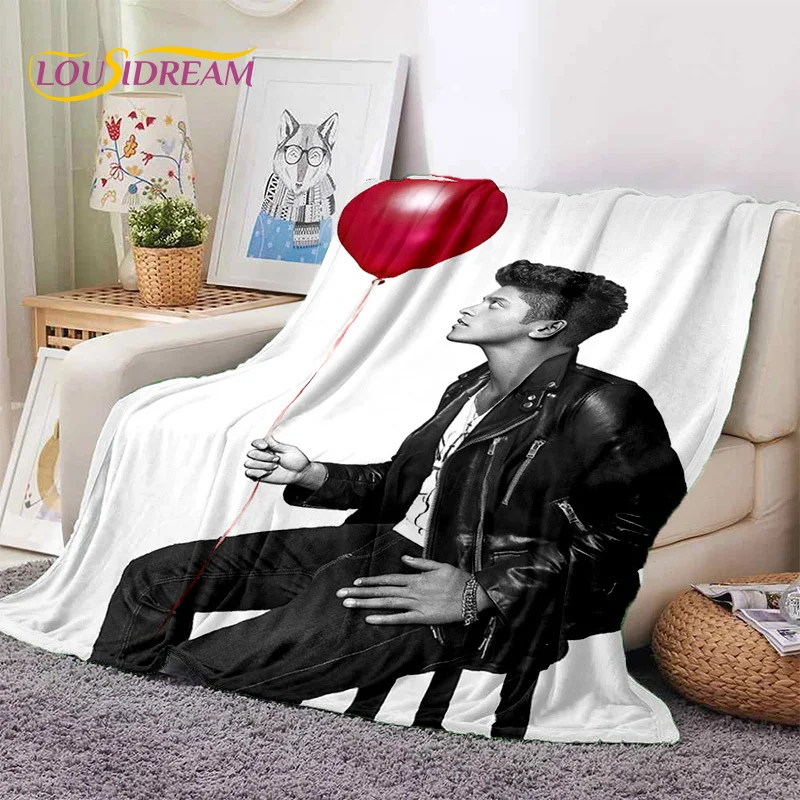 Мягкие фланелевые одеяла Bruno Mars с 3D изображением певицы и звезд, удобное одеяло для пикника, кровати, дома, спальни, покрывало, подарок для детей (art.: 3920c67fd79ca) - 3920c67fd79ca
