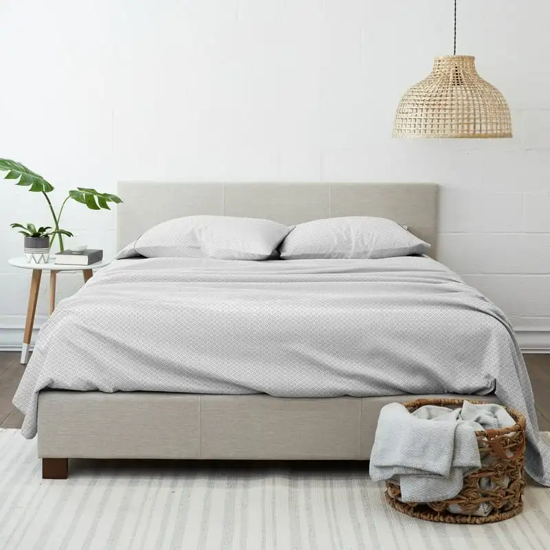 

Piece Pattern Microfiber Bed Sheets Set, Gray Polaris, Queen