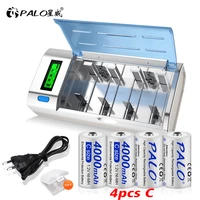 palo 2 8pcs c size rechargeable battery type c battery 4000mah r14 c cell rechargeable battery 1 2v ni mh rechargeable c battery