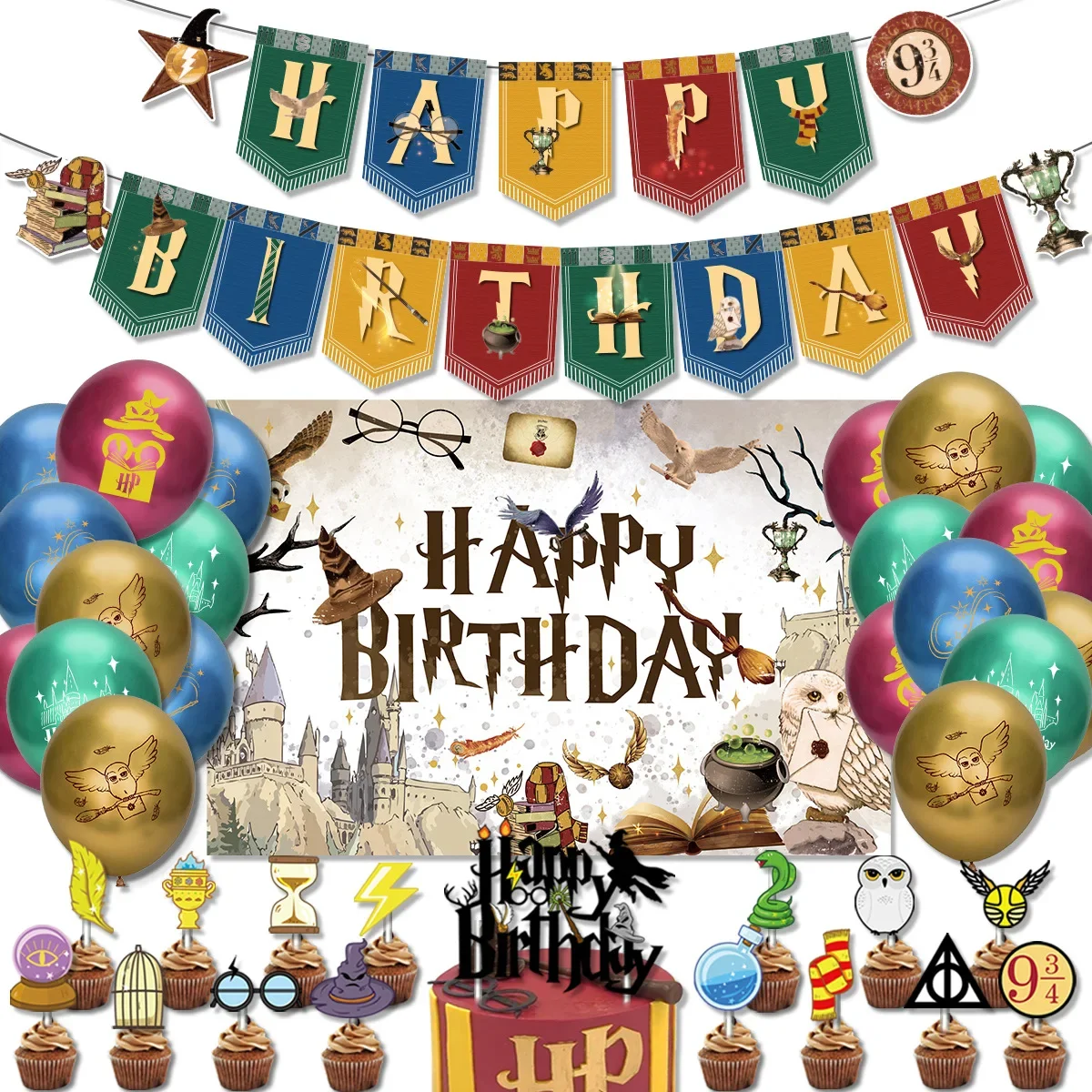 Лидер продаж одноразовый баннер на день рождения в стиле Гарри Поттера украшение