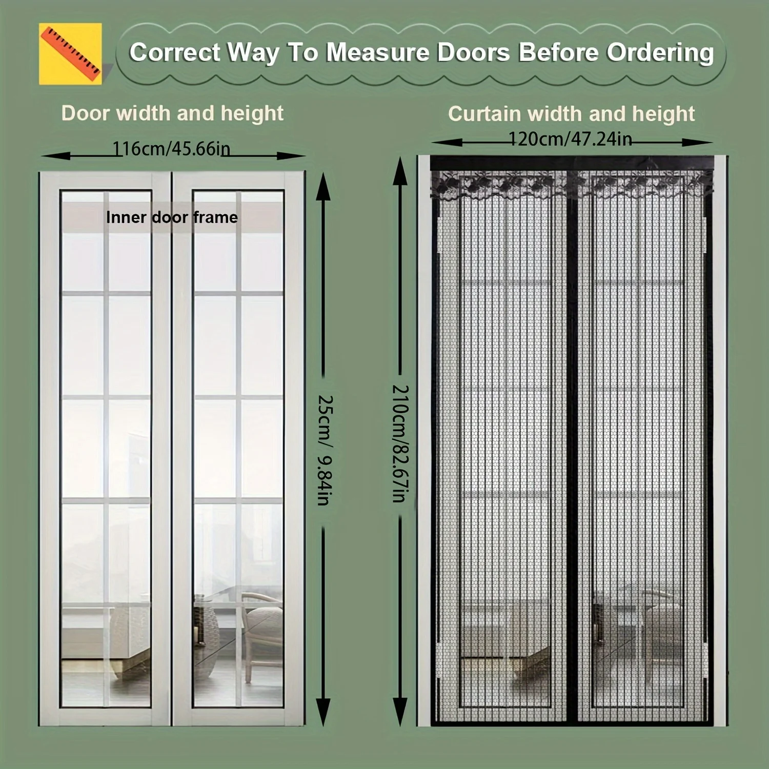 Защитная занавеска от насекомых для балкона патио гостиной дверь экрана 47 24x82 68