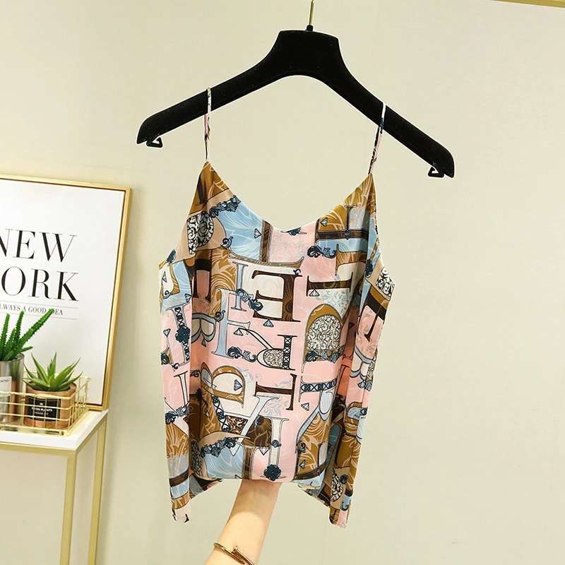 

Женская атласная майка на бретелях, мягкая привлекательная майка розового, фиолетового и желтого цвета, лето 2022