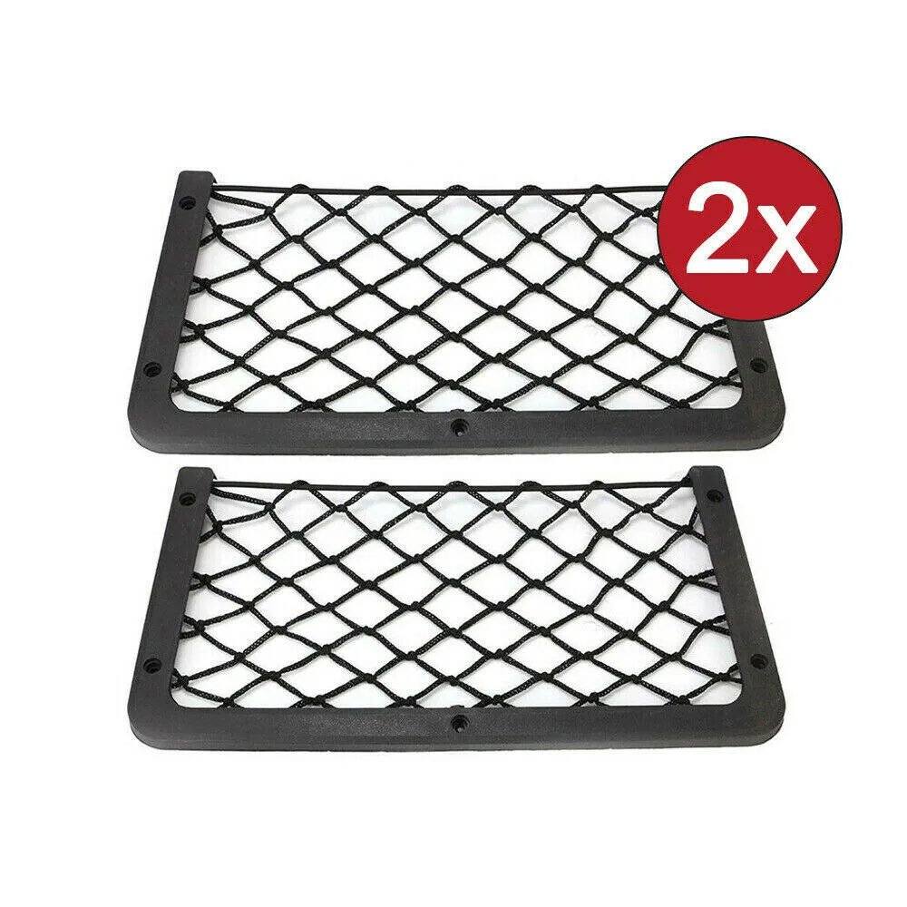 

2xUniversal Large Storage Net Pocket Elastic Plastic+Polyester Seat Net For Camper Van Caravan Organiser Holder 35*18cm Interior