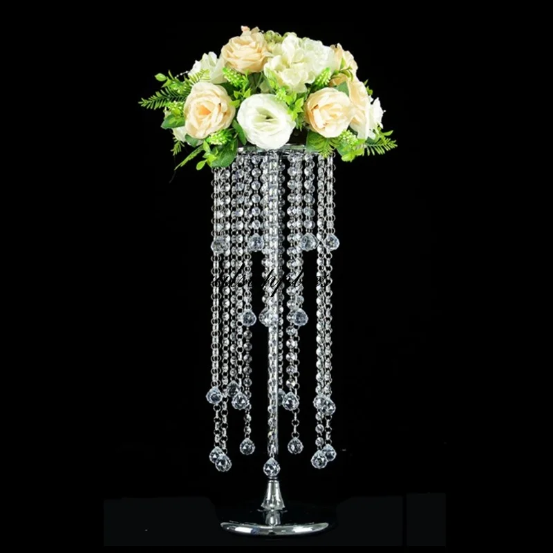 

10 PCS 60CM Flower Stand Acrylic Flower Rack Pillar Crystal Vases Wedding Table Centerpiece Party Event Road Leads Home Decor