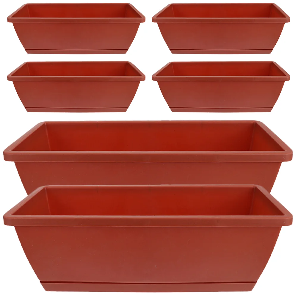 

6 Pcs Windowsill Planter Plastic Garden Pots Plastic Vegetable Pot Flower Window Box Outdoor Flower Pots