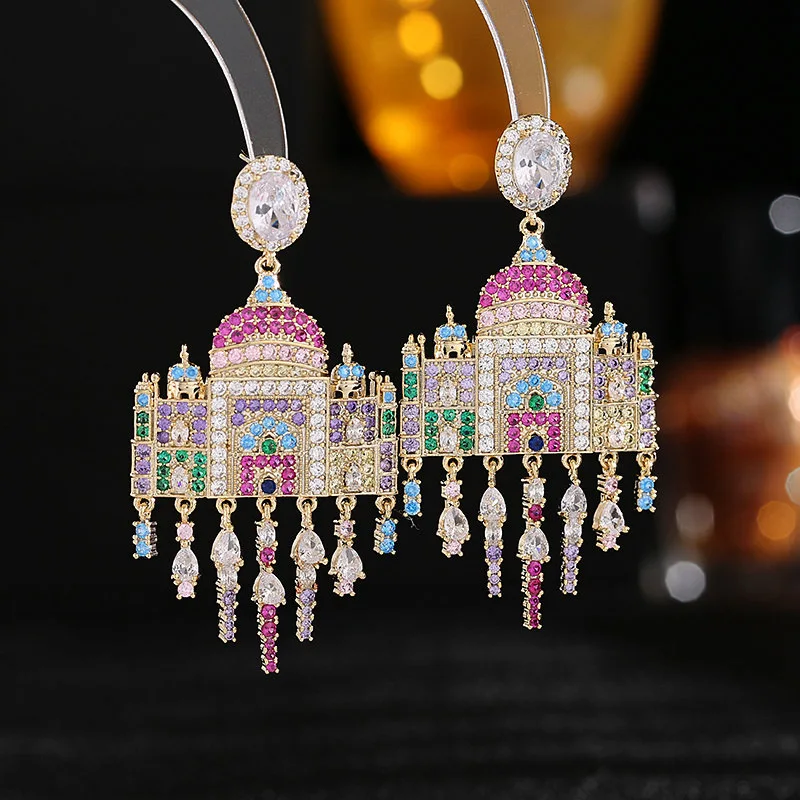 

Женские серьги-подвески из серебра 925 пробы, с фианитом