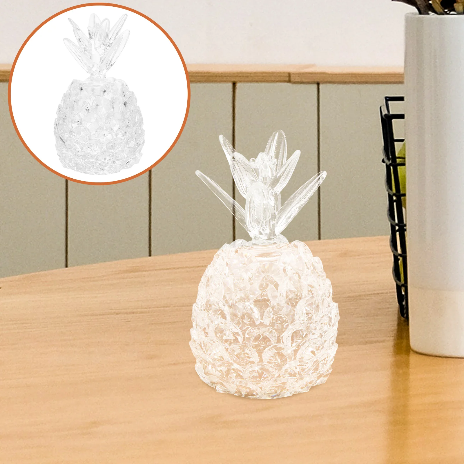 

Pineapple Fruit Crystalfigurine Decor Sculpture Paperweight Artificial Statue Centerpiece Desktop Tabletop Mini Prismdecorative