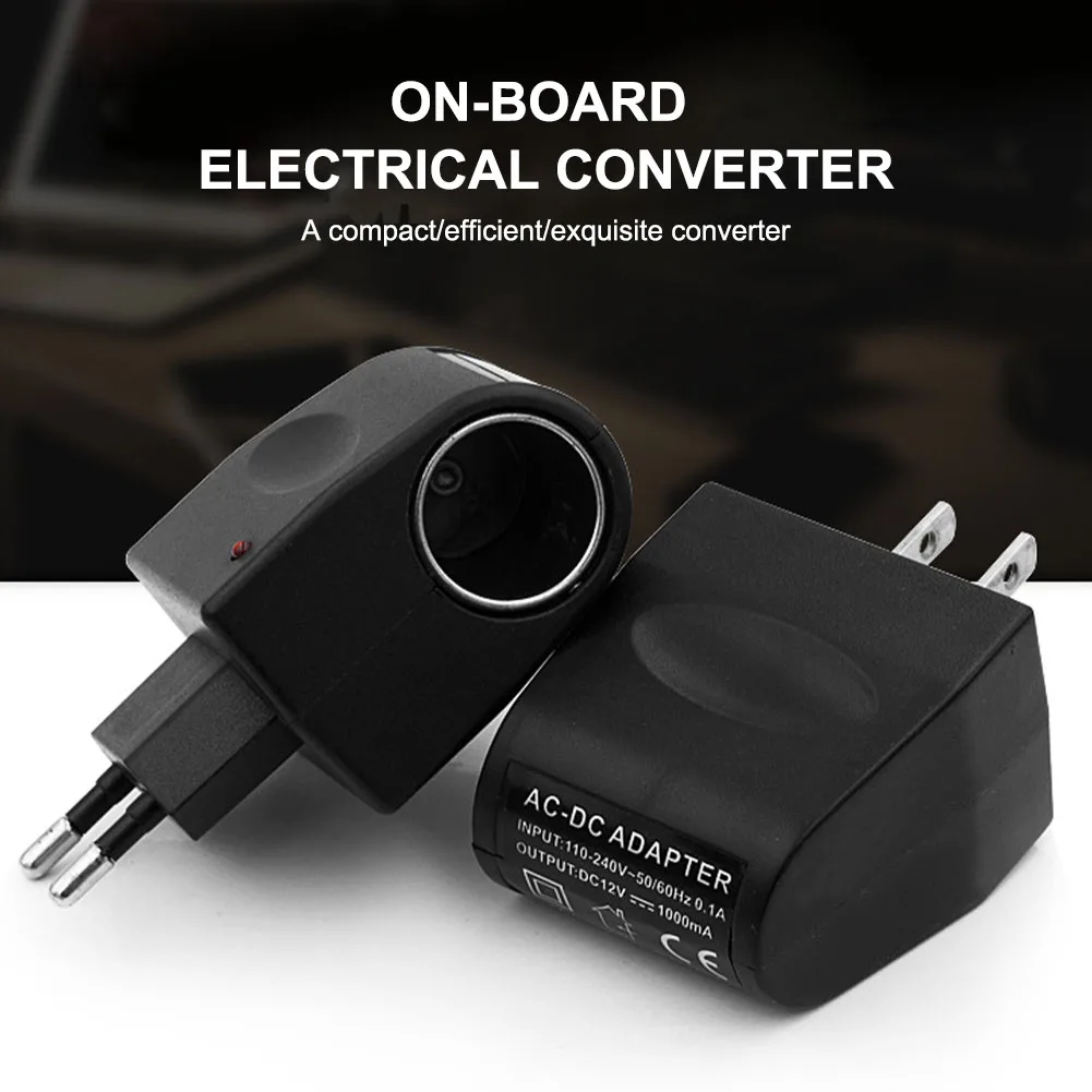

Universal AC 220V To DC 12V EU US Plug Converter Car Charger Adapter Car Cigarette Lighter Wall Socket Splitter Charger