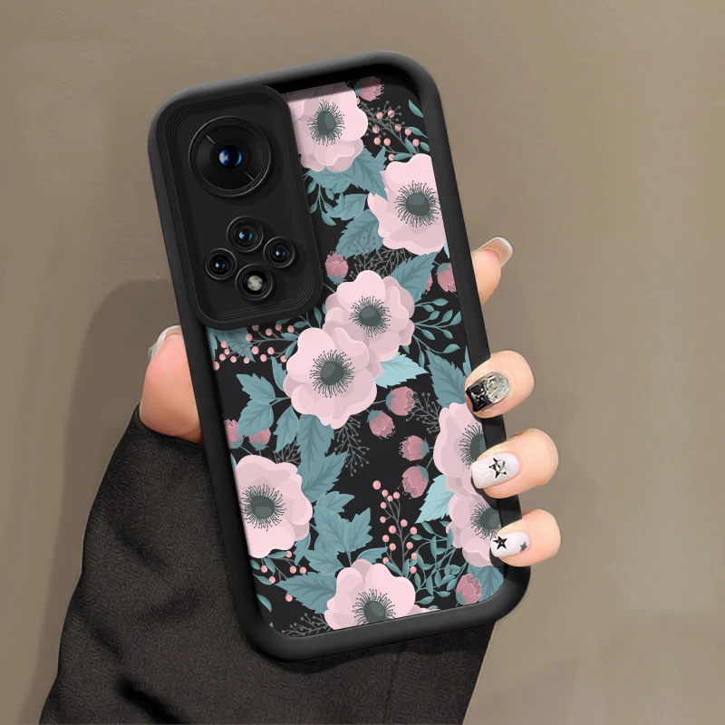 Фото Силиконовый чехол для телефона с цветочным узором для Huawei Honor 70 50 SE 20 400 Lite 300 Pro 200 90 Lite, противоударный защитный бампер №4