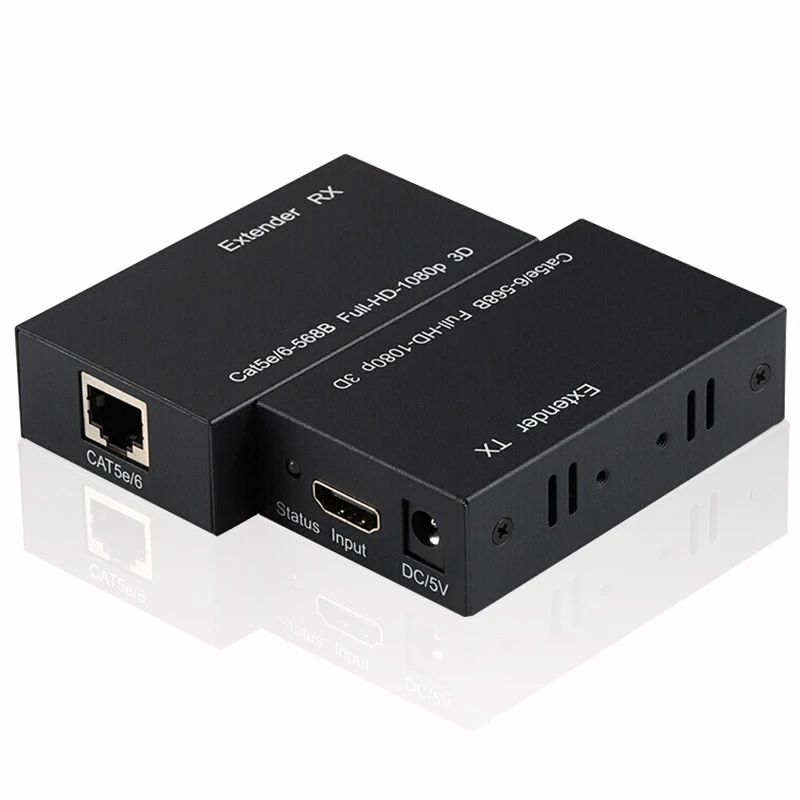 1080P 60 м HDMI-совместимый удлинитель Ретранслятор Rj45 Cat5e Cat6 Ethernet-кабель передатчик и
