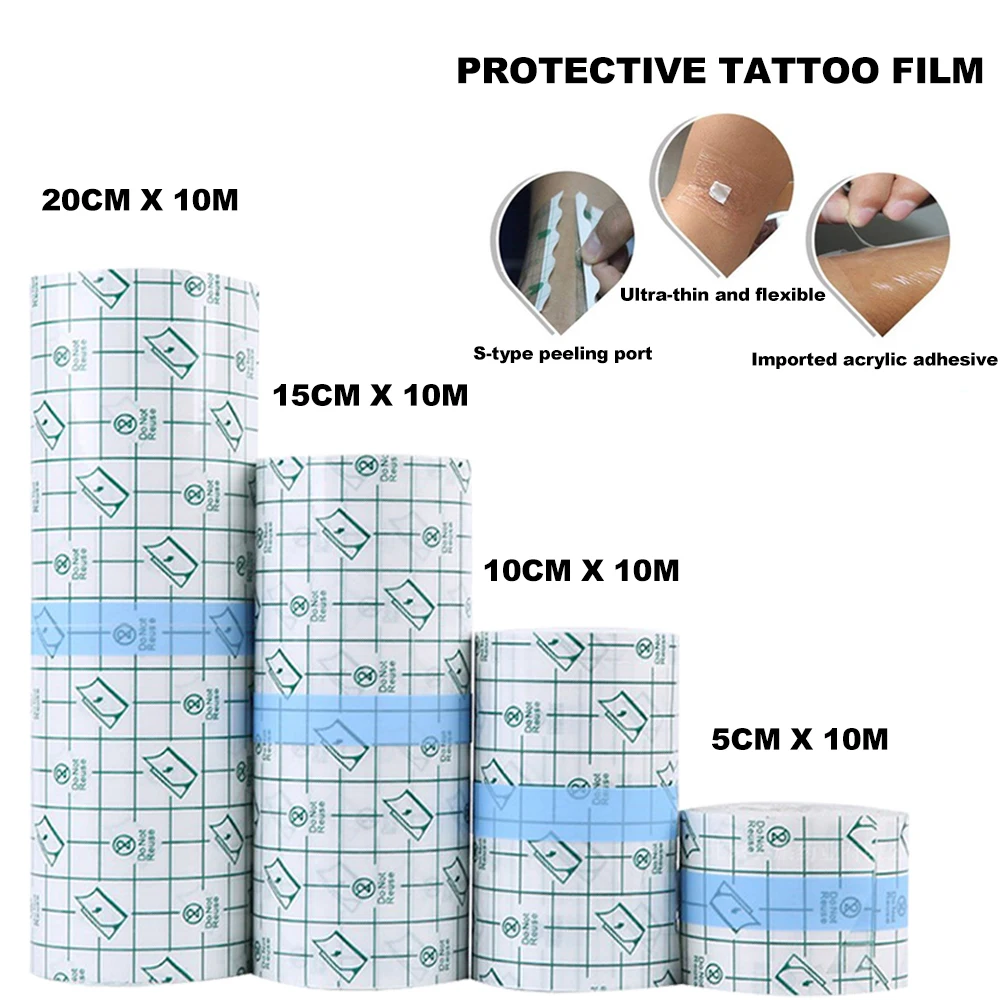 

5m 10m Waterproof Tattoo Film Aftercare Adhesive Protective Skin Healing Breathable Tattoo Healing Repair Film Wrap Bandage Roll