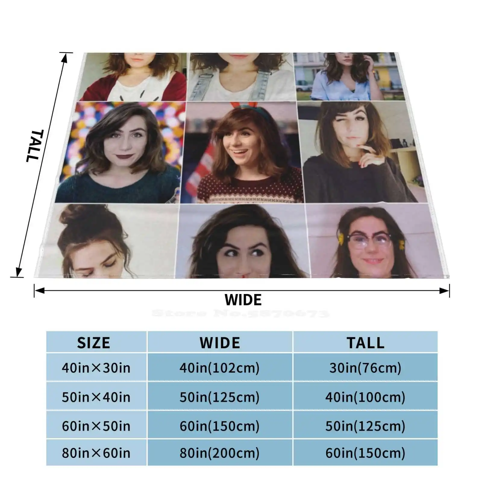 Dodie Collage Creative Design Comfortable Warm Flannel Blanket Doddleoddle Vloggleoddle Clark