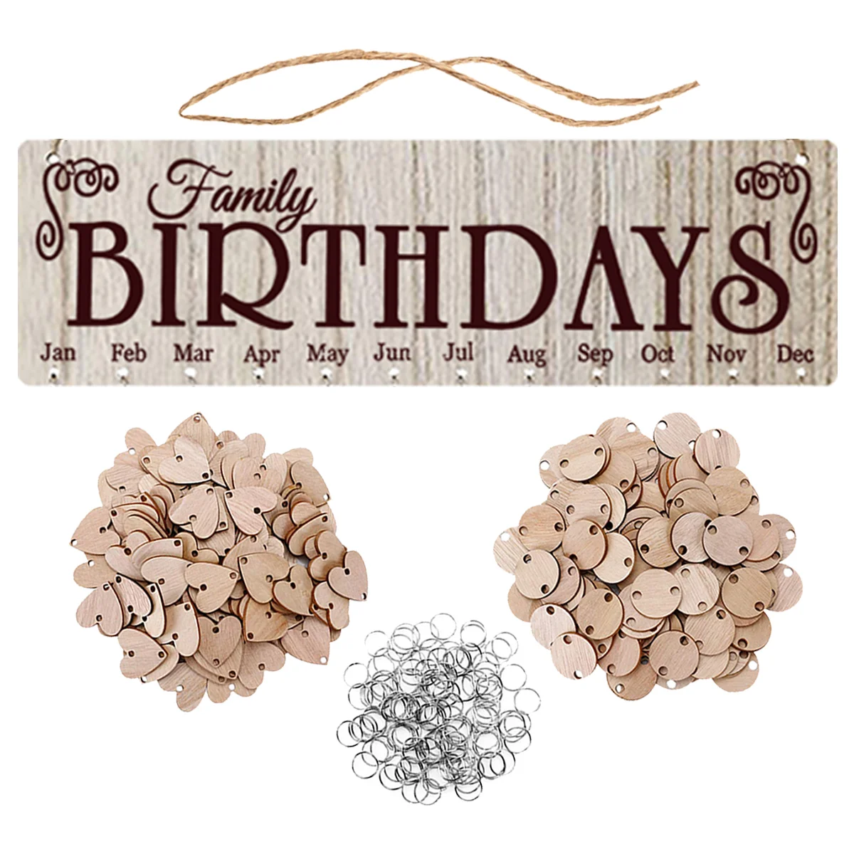 

Birthday Calendar Board Family Reminder Wooden Plaquewall Hangingdiy Anniversary Sign Tag Wood Advent Tags Decor Classroom Disc