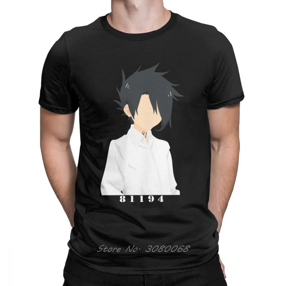 

Ray The Promised Neverland T Shirt Men Cotton Funny Tshirt Emma Manga Norman Vaporwave Anime Men Cotton Tees Harajuku