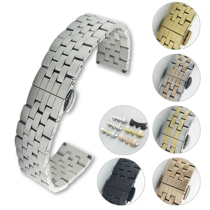 

Stainless Steel Straps 18mm 20mm 22mm Curved End Watch Band Universal Bracelet Wristband Accessories