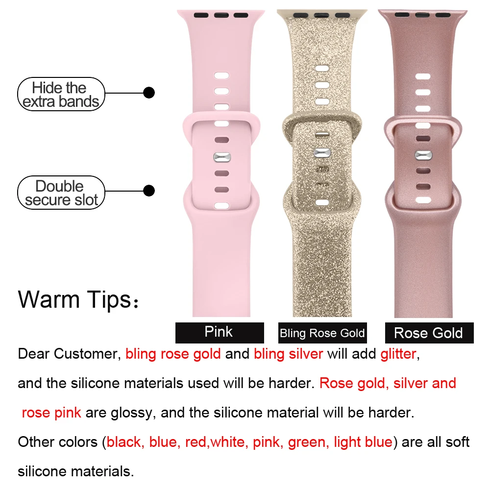 Silicone Bracelet Band For Apple Watch Strap 8 7 6 5 4 3 2 SE 42MM 38MM 44MM 40MM Strap For iWatch 41MM 45MM Smart Watch Correa