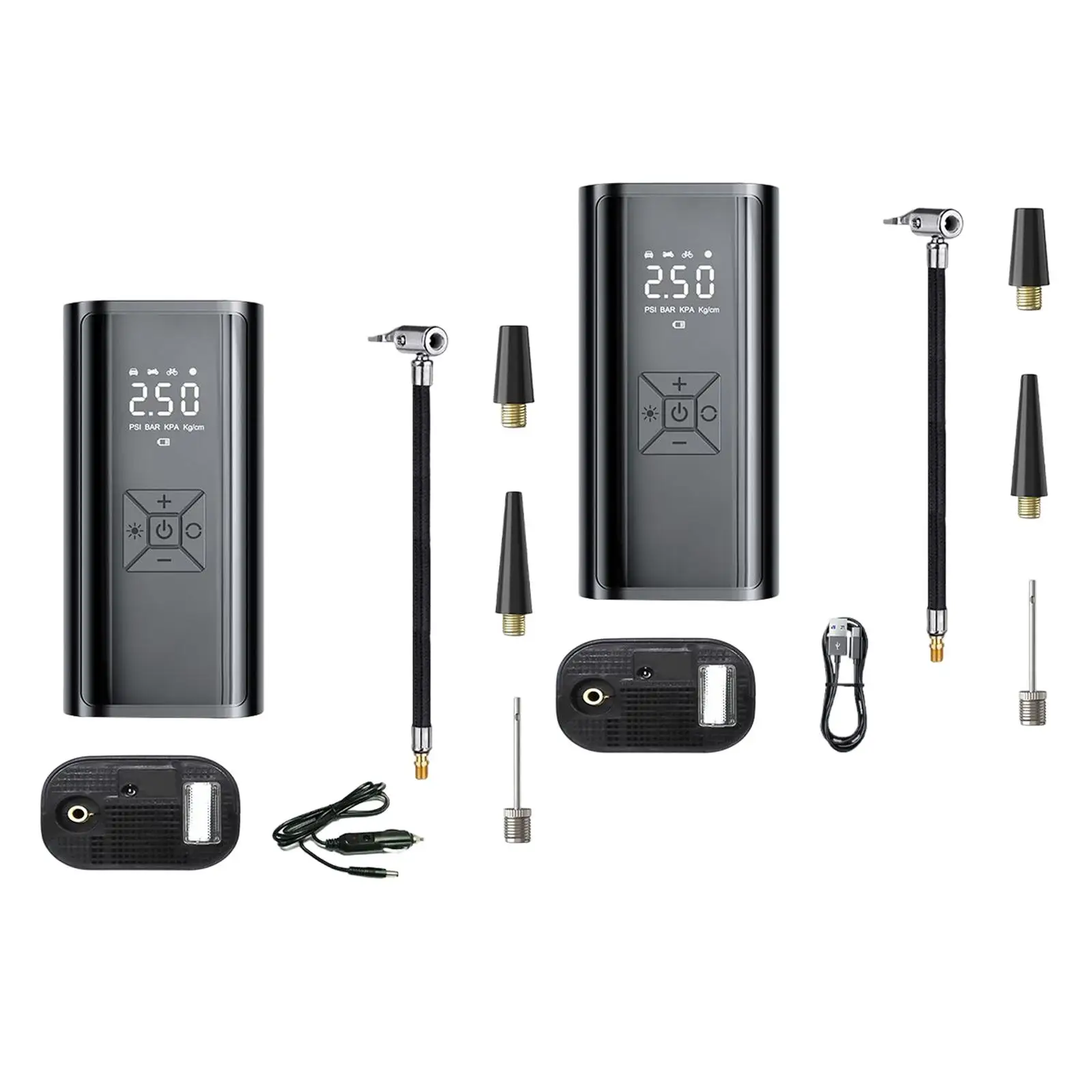 

electric Car Tire Inflator LED Digital Display Tire Pressure 4 Modes LED Light Air Pump for bike Motorcycle