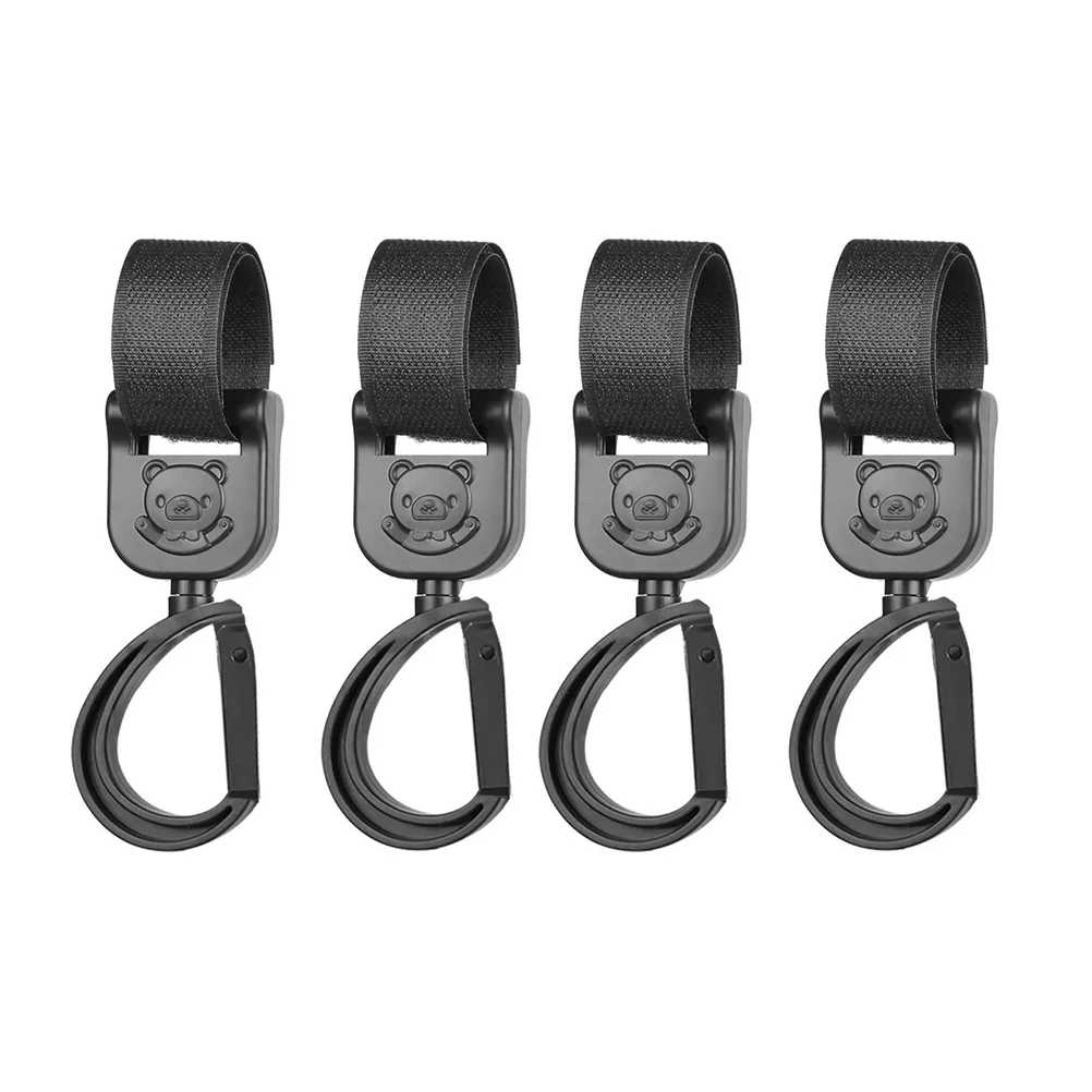 

4pcs Stroller Hook and Loop Stroller Hooks Stroller 360-degree Rotating Hanger