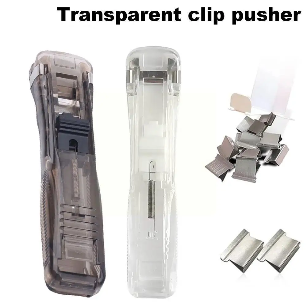 

Transparent Stapler Folder Spare Clip Supplementary Student Paper Clip Snack Seal Binding Test Data Clip File Finishing Cli Z9V3