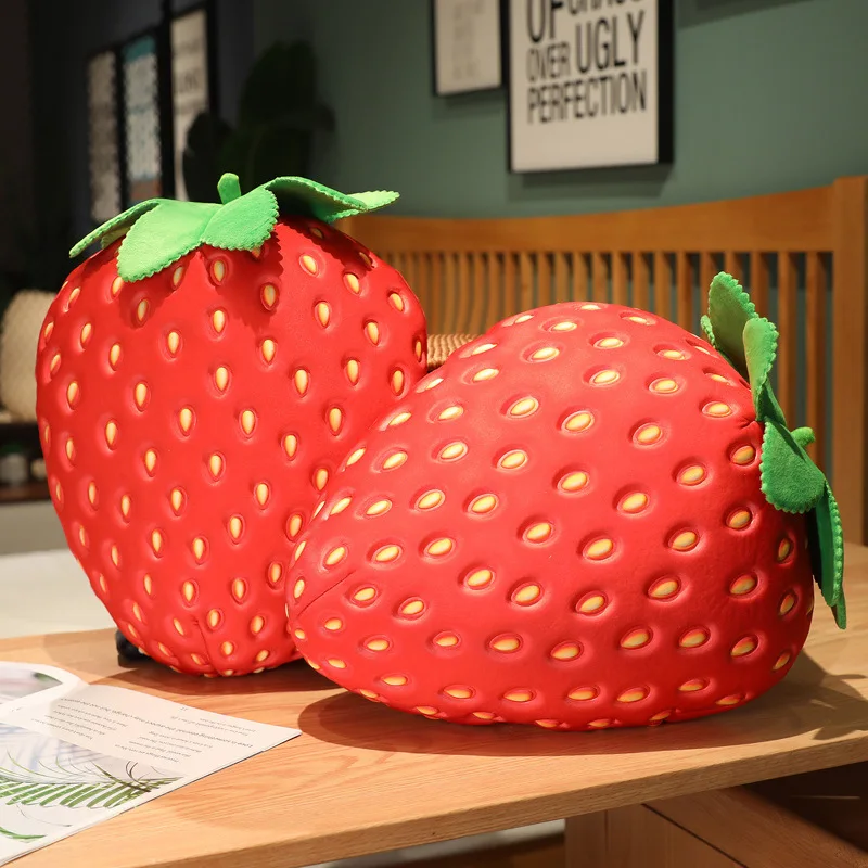 

35cm Imitation Large Strawberry Pillow Lovely Plush Toy Large Ins Girl Girl Heart Fruit Cushion Play Doll