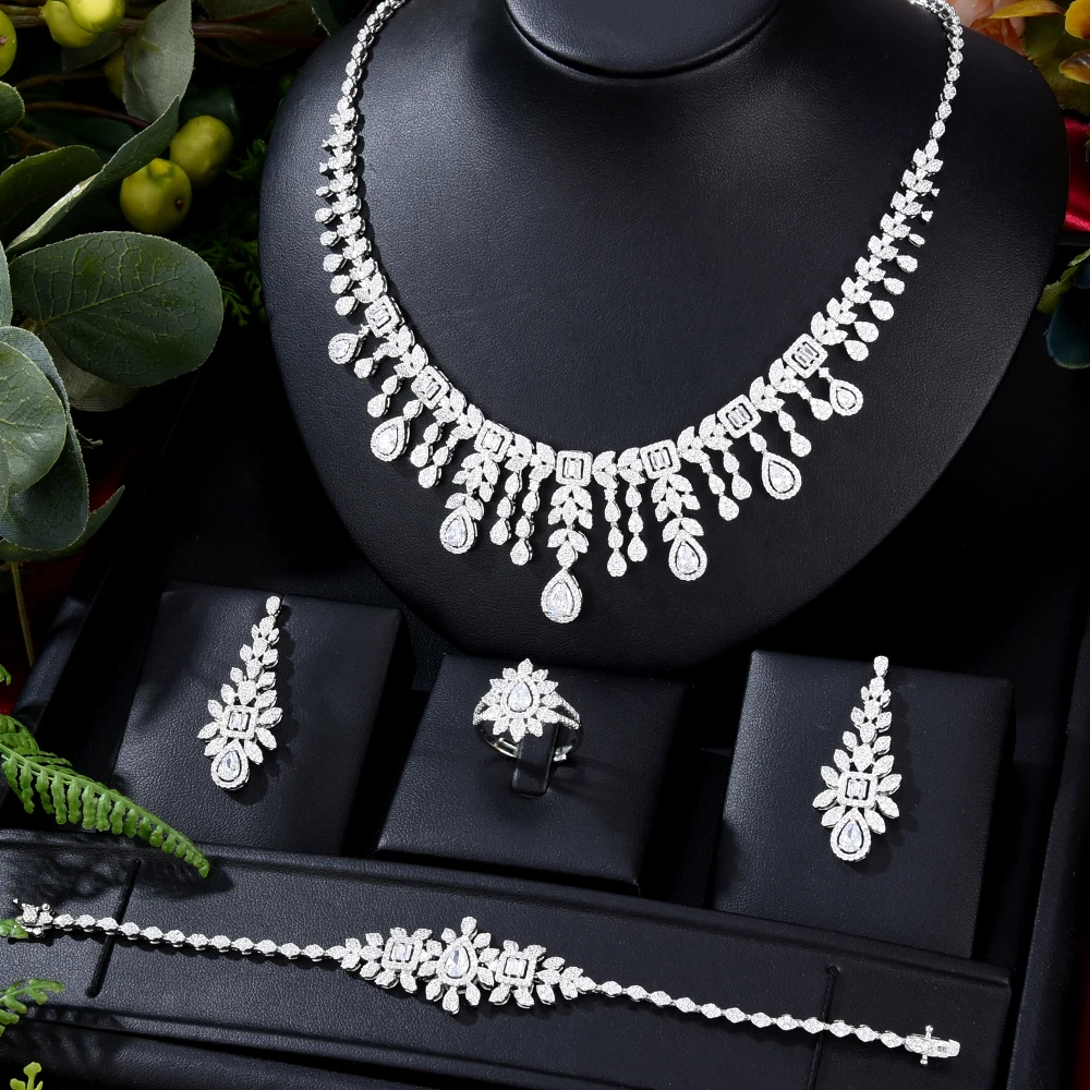 

GODKI Ladies Luxury Jewelry Wedding Engagement Set Bride Elegant Fine Jewelry Set Banquet Stunning Dress Accessories 2022