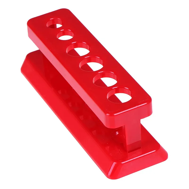 

6 Holes Red Plastic Test Tube Rack Holder Support Burette Stand Laboratory Test tube Stand Shelf Lab School Supplies