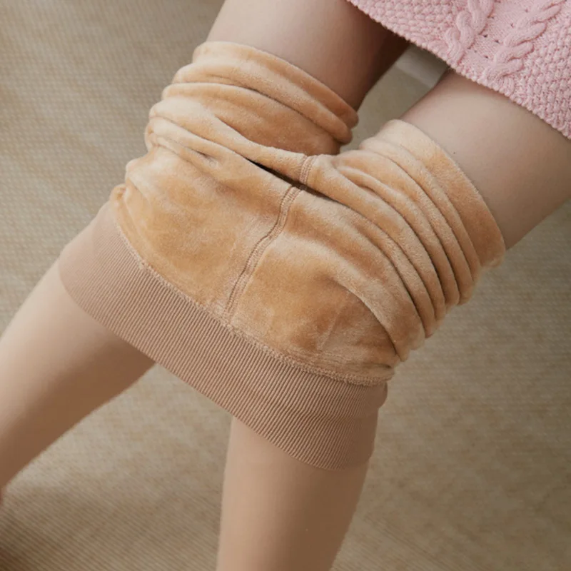 Women's Cold Winter Padded Padded Leggings Women's Thermal Trousers Cotton Vertical Stripe Unlinked Silk Leggings