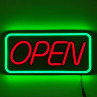 wholesale open sign neon red letter for pizzacoffee bright neon business store led open sign light with red green open light