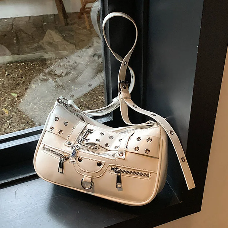 

Vintage Leather Crossbody Bag Women Zipper Design Shoulder Messenger Bags Female Fashion Handbag Small Travel Underarm Purse New