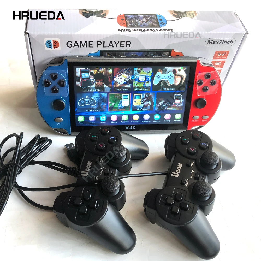X40 Handheld Game Console 7.1 Inch Built-in 16G Double Rocker Portable FC Retro PSP Double Video Game Console 10000 Games